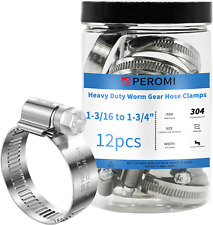 12Pcs Hose Clamps 304 Stainless Steel,1 3/16