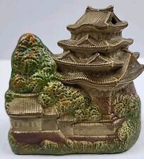 Japanese Tokanabe Pottery Incense Burner Castle Temple 70's  picture