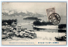 Fukui Japan Postcard Sunow View of Hashitate from Mt. Monju 1943 Vintage picture