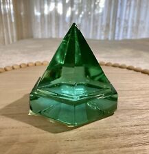 Vintage - Aqua green-blue glass ship / boat deck prism paperweight picture