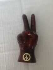 VTG 60/70s Plastic Peace Sign Hand Statue Groovy  6 