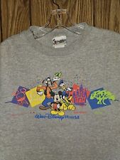 Vintage Walt Disney World Parks Small Mens Gray Graphic Logo Tshirt picture