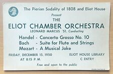 Pierian Sodality of 1808 Elliot House Harvard University Eliot Orchestra Poster picture