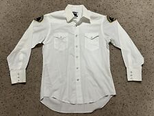 Vintage Mendicino County Sheriff Wrangler Pearl Snap Uniform Duty Shirt Sz 16-34 picture