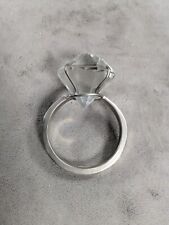 Giant VINTAGE SPARKLING Crystal Diamond Ring Paperweight Gift WEDDING 4.5