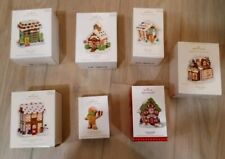 Lot of 7 Hallmark Keepsake Ornaments Gingerbread Theme Houses & People Christmas picture