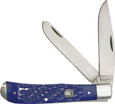 Cattleman's Cutlery Blue Handle Signature Trapper 3Cr13 Folding Knife 0002JBL picture