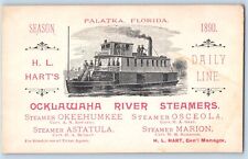 Palatka Florida FL Postcard Ocklawaha River Steamers H L Harts Line Vintage picture