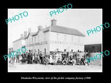 OLD 8x6 HISTORIC PHOTO OF ONALASKA WISCONSIN THE PICKLE Co FACTORY c1900 picture