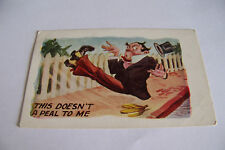 Rare Vintage Antique Postcard A1 This Doesn't A Peal To Me Banana Slip Top Hat picture