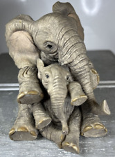 Elephant Mother $ Baby Hand Painted Vintage Collectable Figurine Display picture