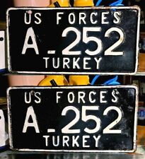 INTL - U.S. FORCES in TURKEY, ADANA NATO base,  scarce PAIR of license plates picture
