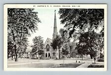 Delavan WI-Wisconsin, St Andrews R.C. Church, Religion, Vintage Postcard picture