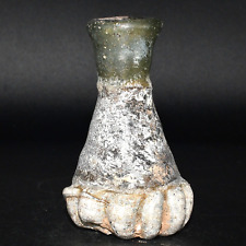 Genuine Ancient Roman Glass Bottle with Iridescent Patina from Israel picture