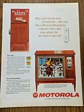 1965 Motorola TV Television Ad Slim Rectangular 1964 Brach's Candy Cherry Ad picture