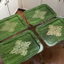 Set of 4 Vintage TV Tray Tables Metal Retro 70s Mid-Century picture