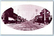 Rhinelander Wisconsin WI Postcard Brown Street Business Section 1913 Antique picture