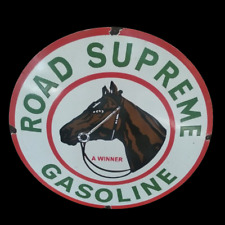 PORCELIAN ROAD SUPREME ENAMEL SIGN SIZE 30X30 INCHES DOUBLE SIDED picture