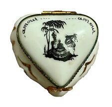 Vintage Singer Limoges France Peint Main Amour Trinket Box ~ Mint, Rare picture
