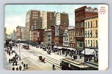 Buffalo NY-New York, Birds Eye View Main Street, Antique Vintage Postcard picture