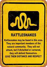 Metal Sign - Rattlesnake Warning -- Vintage Look picture