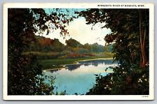Mississippi River At Mankato MN C1935 WB Postcard S19 picture