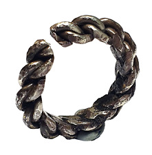 Antique Medieval Viking Era Silver Ring -  Hiberno Type  Plaited Strands VF picture