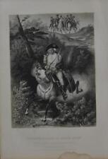Antique Revolutionary War Putnam's Escape Original 1870's Engraving Art picture
