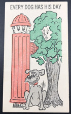 c1940s-50s State Hill Beer Garden Every Dog Has His Day Comic Ad Trade Card picture