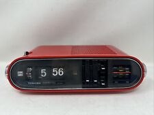 TOSHIBA FLIP CLOCK RADIO RED MADE IN JAPAN. RC 803F VINTAGE SPACE AGE DESIGN picture