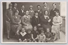 RPPC Large Family Posing for Camera Real Photo Postcard picture