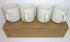 Ceramic Tea Cups Teacup Mugs White With Handles 3 x 3.5 x 2.5 Set Of 4 Packaged picture