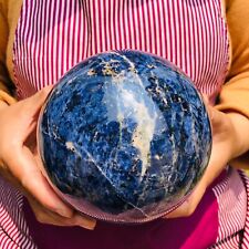 6.99LB Natural Beautiful Blue Striped Ball Quartz Crystal Sphere Healing 1088 picture