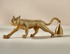 NEW ANTHROPOLOGIE GOLD LEOPARD CANDLE SNUFFER ADORABLE CHARMING DECORATIV ACCENT picture
