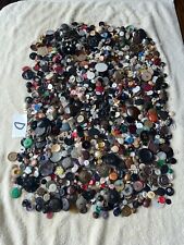 8 Pound Lot Assorted Buttons Multi Color Shape Size Material Mostly Round VTG picture