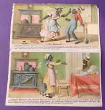 Antique Victorian Trade Card Rising Sun Stove Polish Cartoon Caricature Family picture