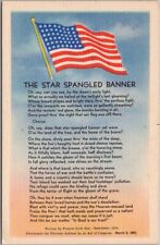 1940s Patriotic Linen Postcard 