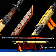 Gold Functional Straight Ninja Sword Sharp Japanese Ninjato 1095Steel Broadsword picture