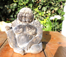 Vintage G.R.W. Cast Concrete Meditating Sitting Buddha Statue Indoor Outdoor 7” picture