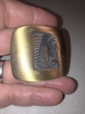 Tecumseh Solid Brass Belt Buckle USA Rare Advertising Vintage Motors Tractor ￼ picture