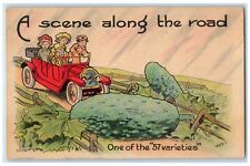 c1910's Exaggerated Cucumber Scene Along The Road Car Unposted Antique Postcard picture