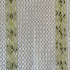 Chenille Bedspread Twin Vintage Garden Trellis Green + White 73x99