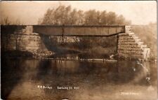 Earlville, IL Illinois Railroad Bridge Real Photo RPPC Postcard J803 picture
