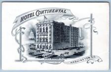 1910s WASHINGTON DC HOTEL CONTINENTAL UNION STATION PLAZA BLACK & WHITE POSTCARD picture