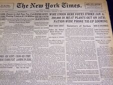 1946 JANUARY 3 NEW YORK TIMES - WIRE UNION VOTES STRIKE - NT 3252 picture