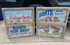 Original, One-of-kind Vintage Double-Sided Boat/Fishing/Seafood Signs picture