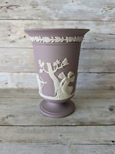 Wedgwood Lilac Jasperware Footed Vase 5.5 inch Cupid Psyche  picture