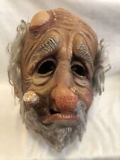 Vintage West Germany Old man Hobo with cigar ￼Halloween Masks RARE.  Pre-OWNED picture
