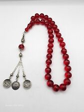 Rosary Faturan Vintage Islamic German Prayer Cherry Amber Bakelite 33 Beads 112g picture