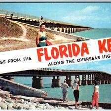 c1960s FL Florida Keys Overseas Highway US 1 Greetings from PC West Harvey A266 picture